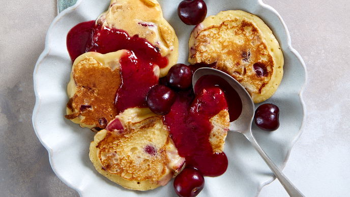 Pfannkuchen mit leckeren Picota-Kirschen