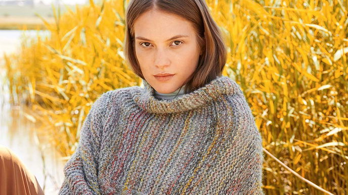 Strickanleitung: Oversize-Strickpullover in Multicolor-Optik