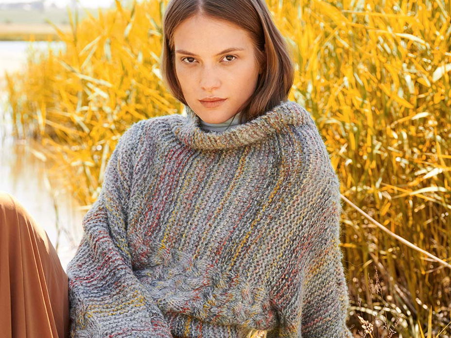 Oversize Strickpullover in Multicolor Strickanleitung