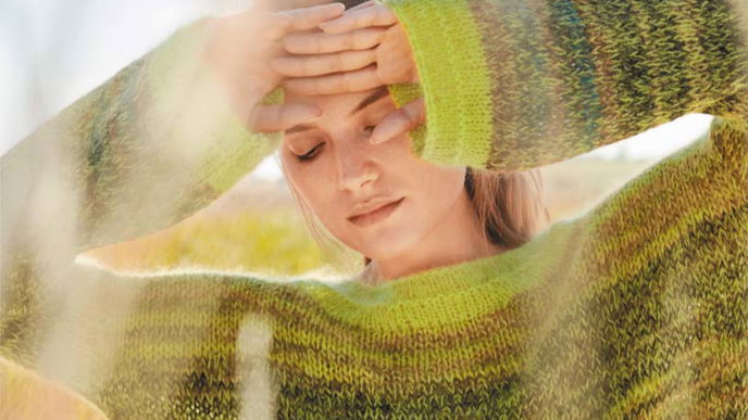 Strickanleitung für einen einfachen, melierten Strickpullover - gelingt auch Anfängern