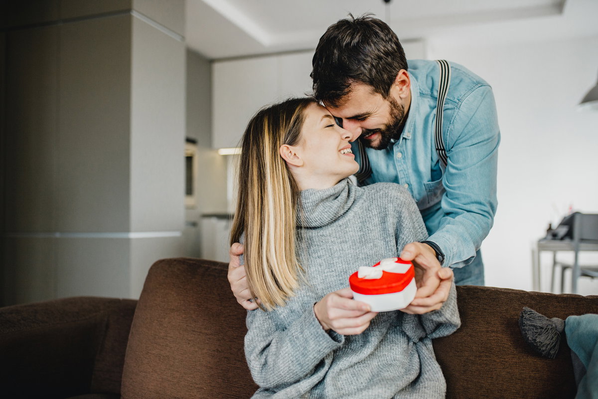 Paar am Valentinstag