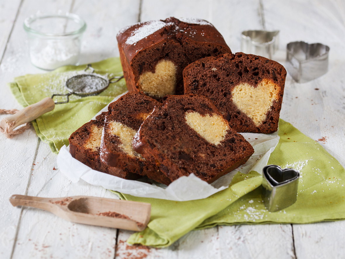 Schokoladenkuchen mit Herz