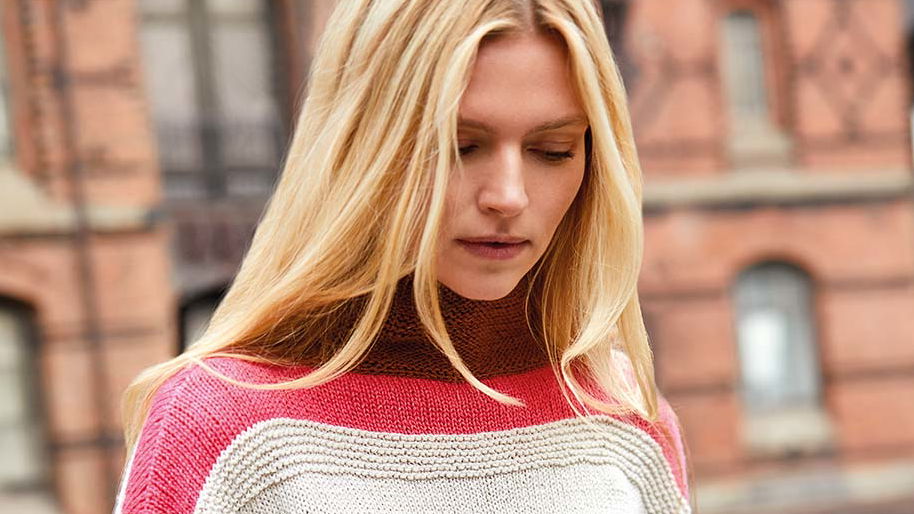 Strickanleitung: Strickpullover mit Blockstreifen