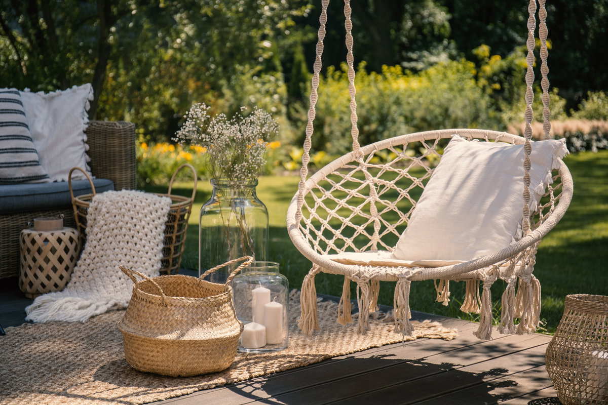Garten im Boho-Stil