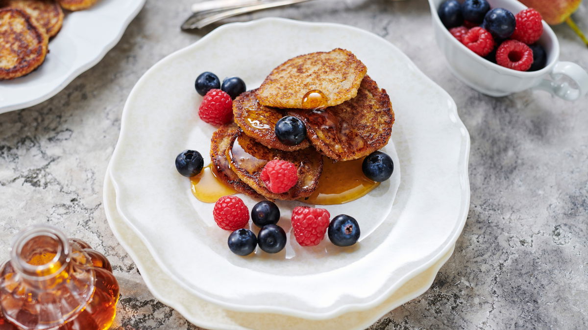 Rezept für vegane Birnen-Haferflocken-Pancakes