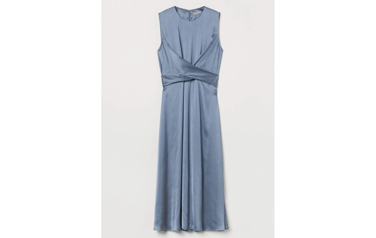 Satinkleid H&M blau