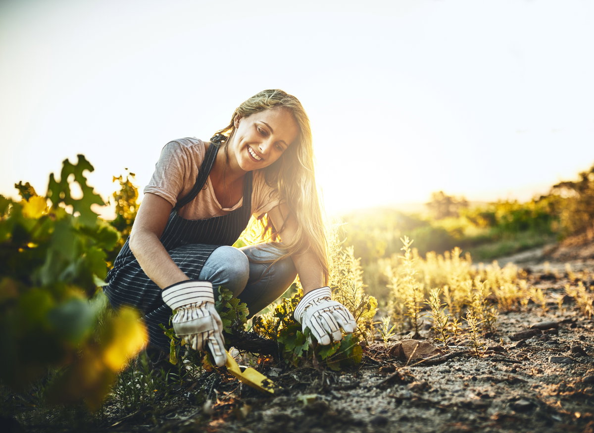 Frau Gartenarbeit