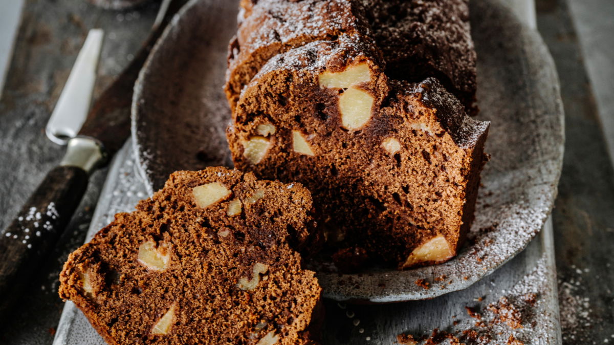 Rezept für Schokokuchen mit Quitte und Walnüssen 