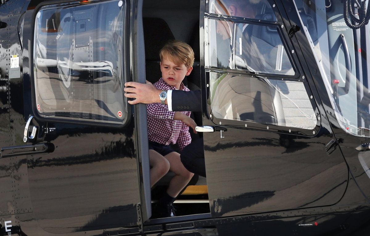 Der kleine Prinz George im Helikopter während seines Besuches in Deutschland im Jahr 2017.