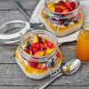 Rezept für Porridge mit Früchten im Glas