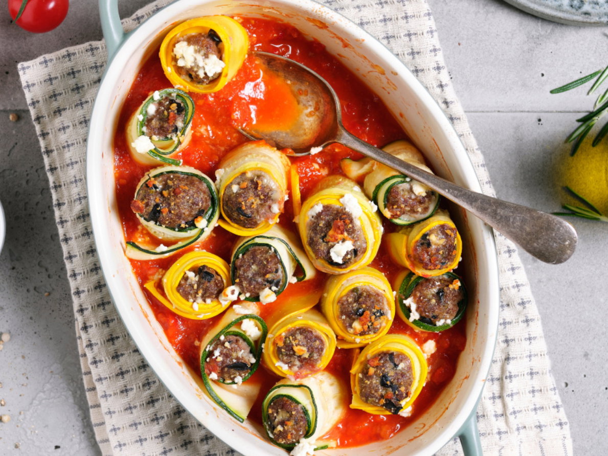 Zucchiniröllchen mit Hackfleisch
