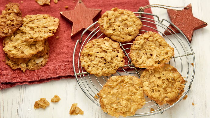Rezept für schnelle Haferflocken-Plätzchen mit Mandeln - mit nur 35 Kalorien pro Stück