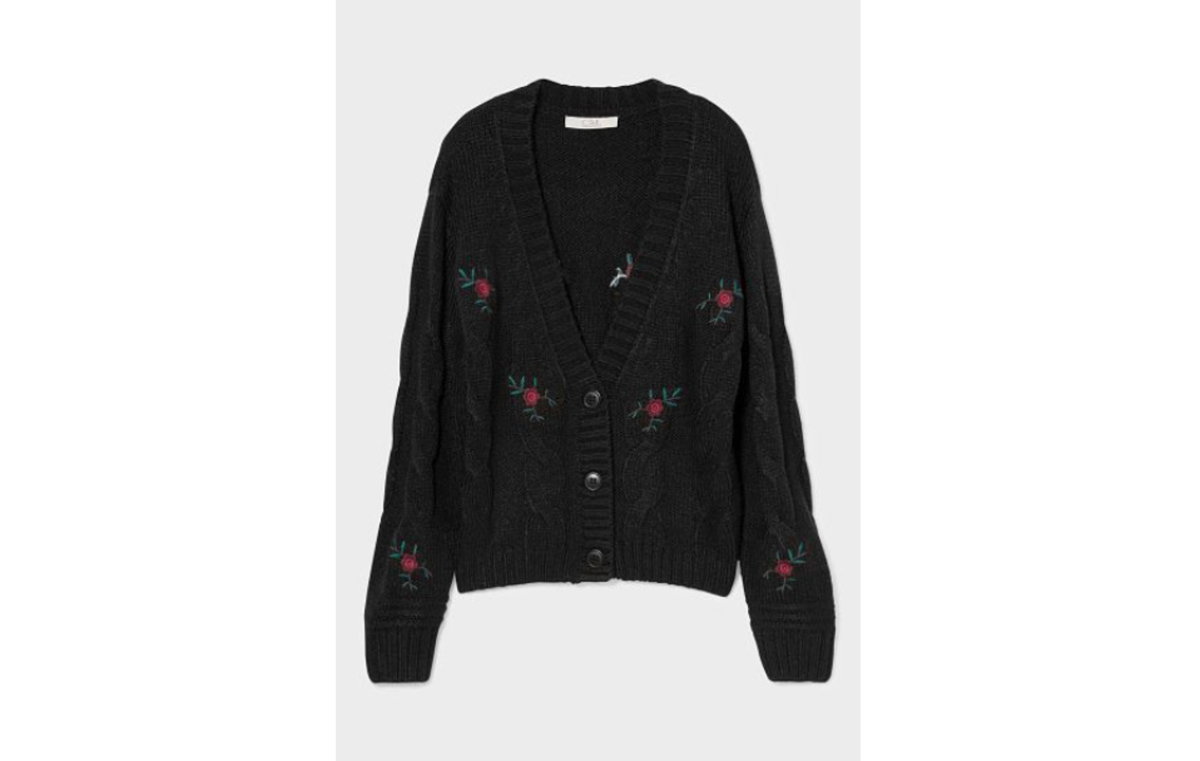 Bestickte Strickjacke