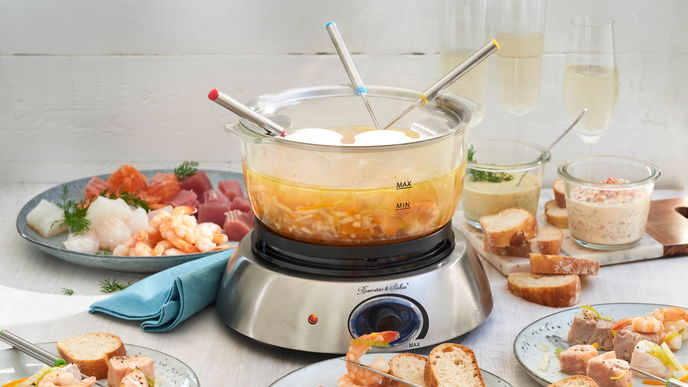 Rezept für edles Fisch-Fondue