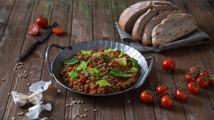 Kalorienarmes Linsen-Chili mit Grünkohl - so lecker kann leicht sein!