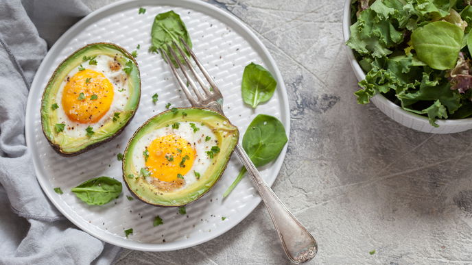Rezept für gebackene Avocado mit Ei