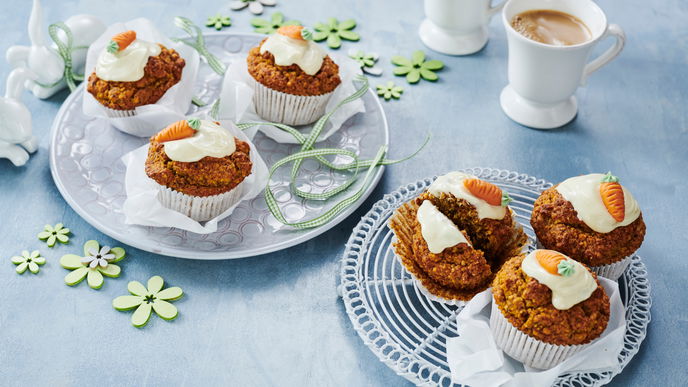 Unser Rezept für Karotten-Muffins mit Eierlikör