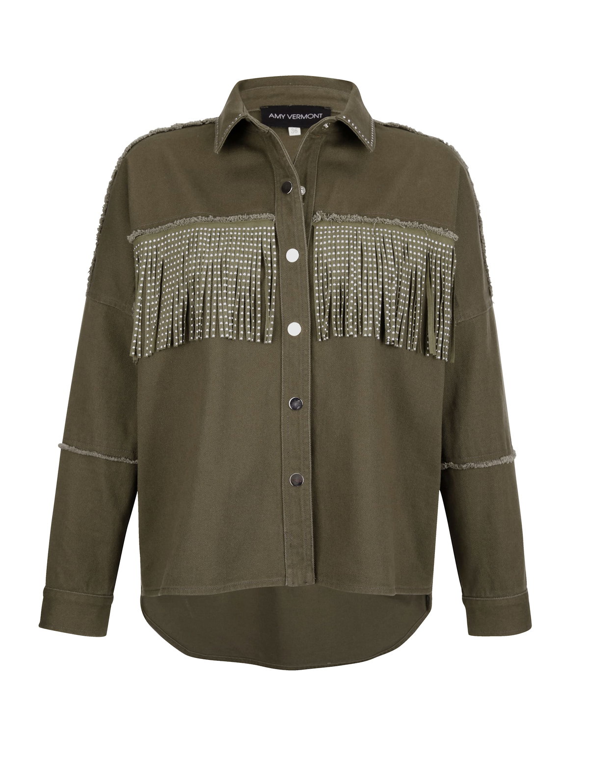Jeansjacke mit Fransen