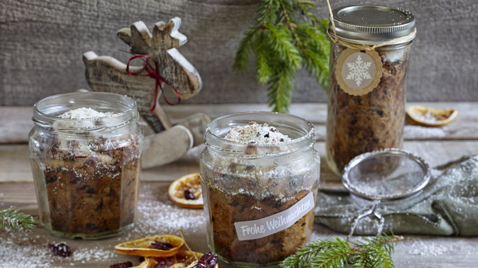 Rezept für weihnachtliche Mini-Stollen im Glas