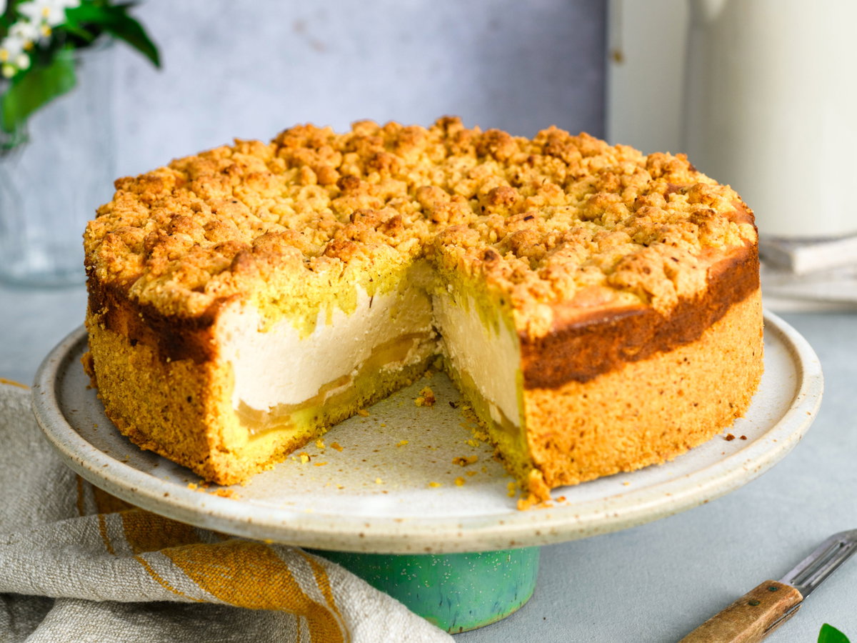 Käsekuchen mit Apfel