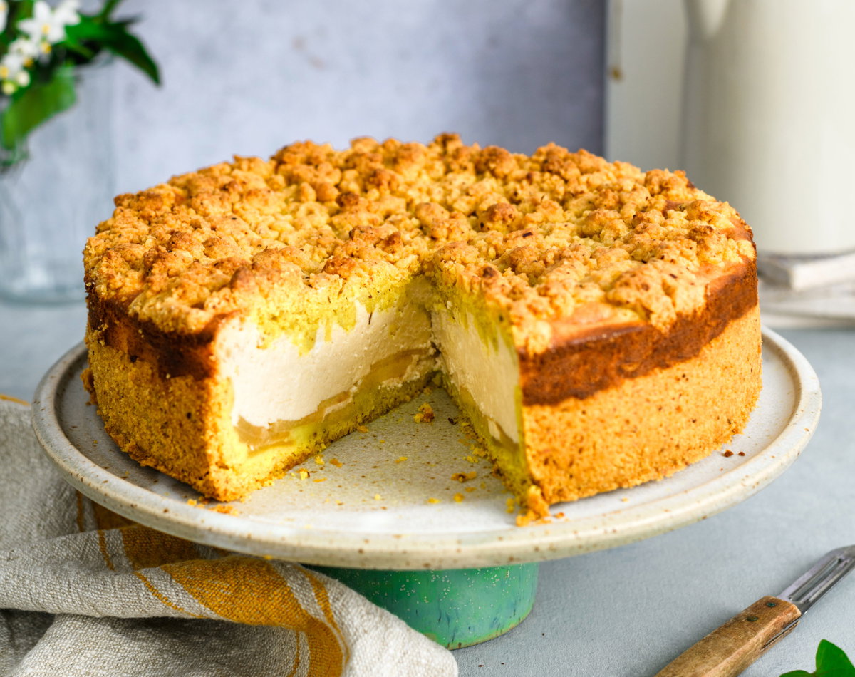 Käsekuchen mit Apfel