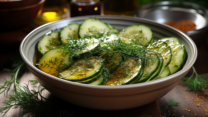 Gurkensalat mit Essig-Öl-Dressing: Klassisches Rezept