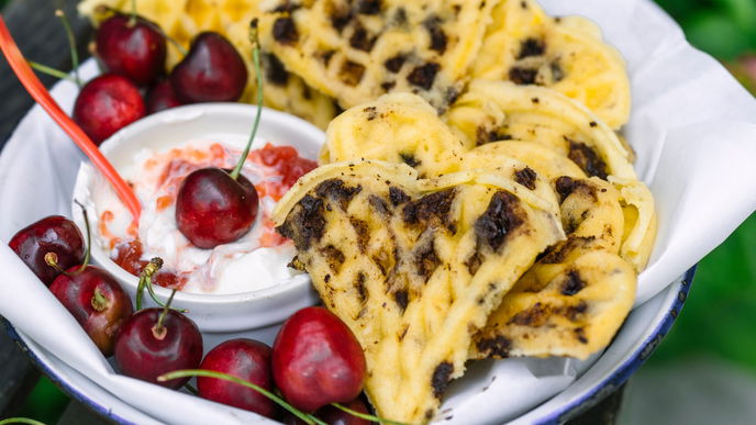 Waffelteig mit Quark: Rezept für Stracciatella-Waffeln 
