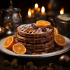 Rezept für Schokoladen-Gewürz-Waffeln mit marinierten Orangen