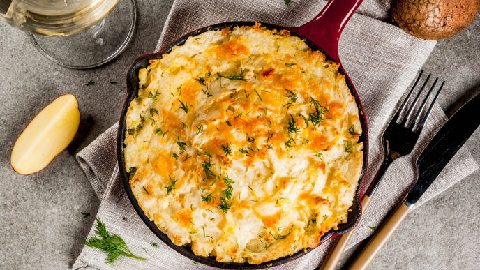 Hähnchen-Kartoffel-Auflauf mit Parmesankruste
