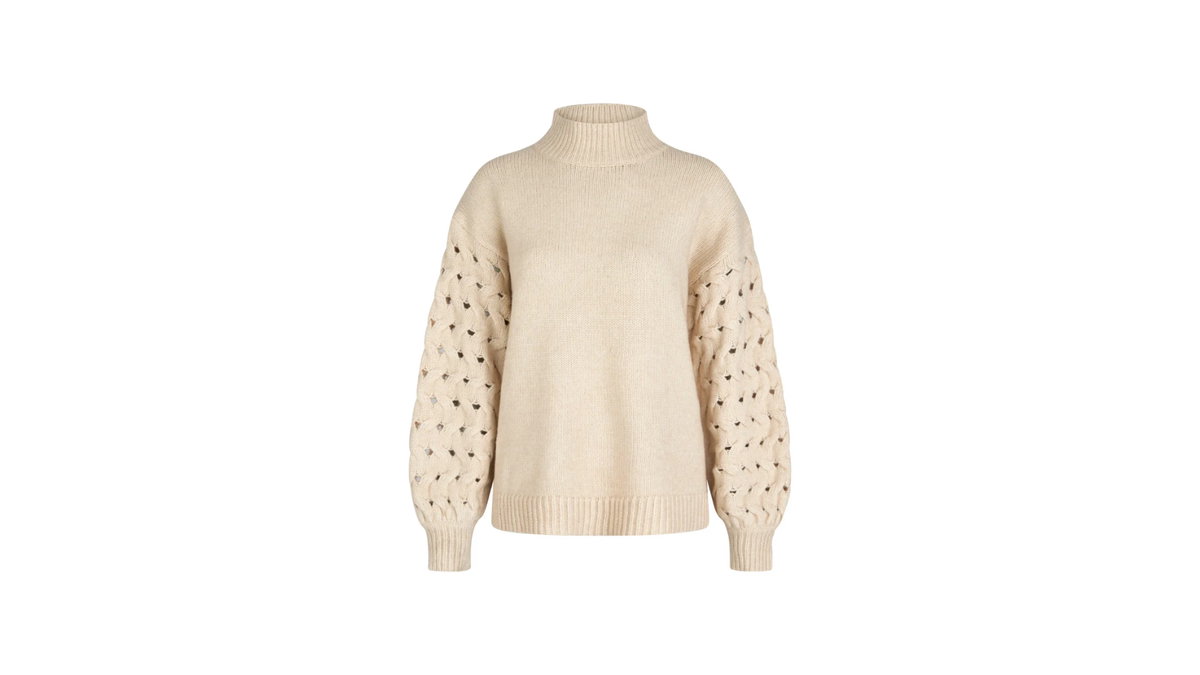 Pullover mit gestrickten Ärmeln