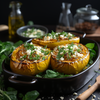 Spaghettikürbis überbacken: Veganes Rezept mit Spinat