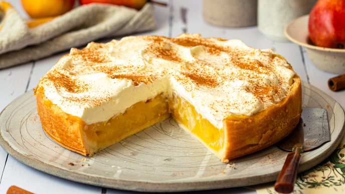 Birnenkuchen mit Pudding nach Omas Geheimrezept