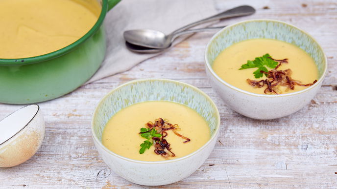 Cremiges Rezept für geröstete Blumenkohlsuppe