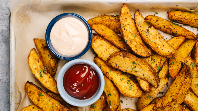 Knusprige Kartoffelspalten aus dem Backofen
