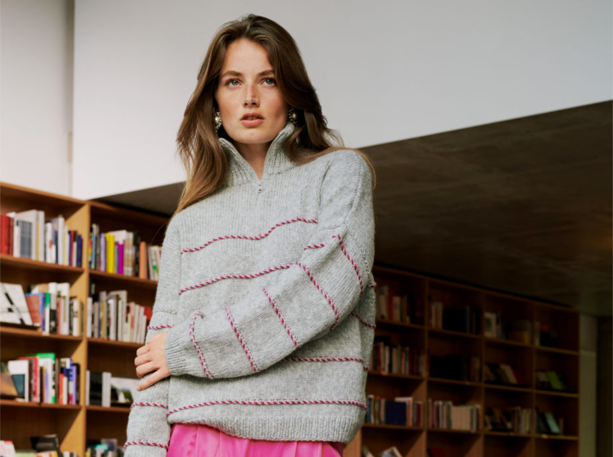 Oversize-Pullover mit Reißverschluss
