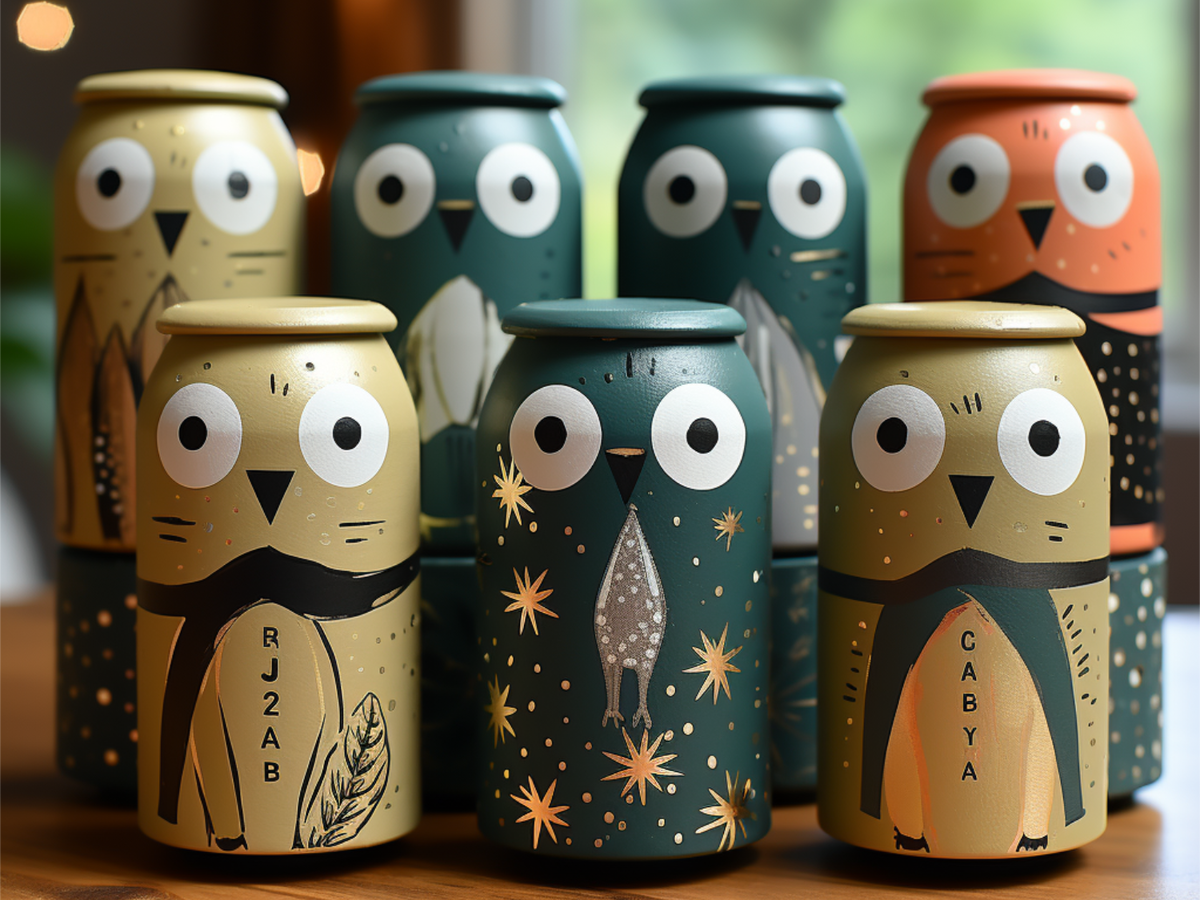 Pinguin-Adventskalender aus Klorollen