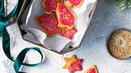Rezept für weihnachtliche Sesamkekse