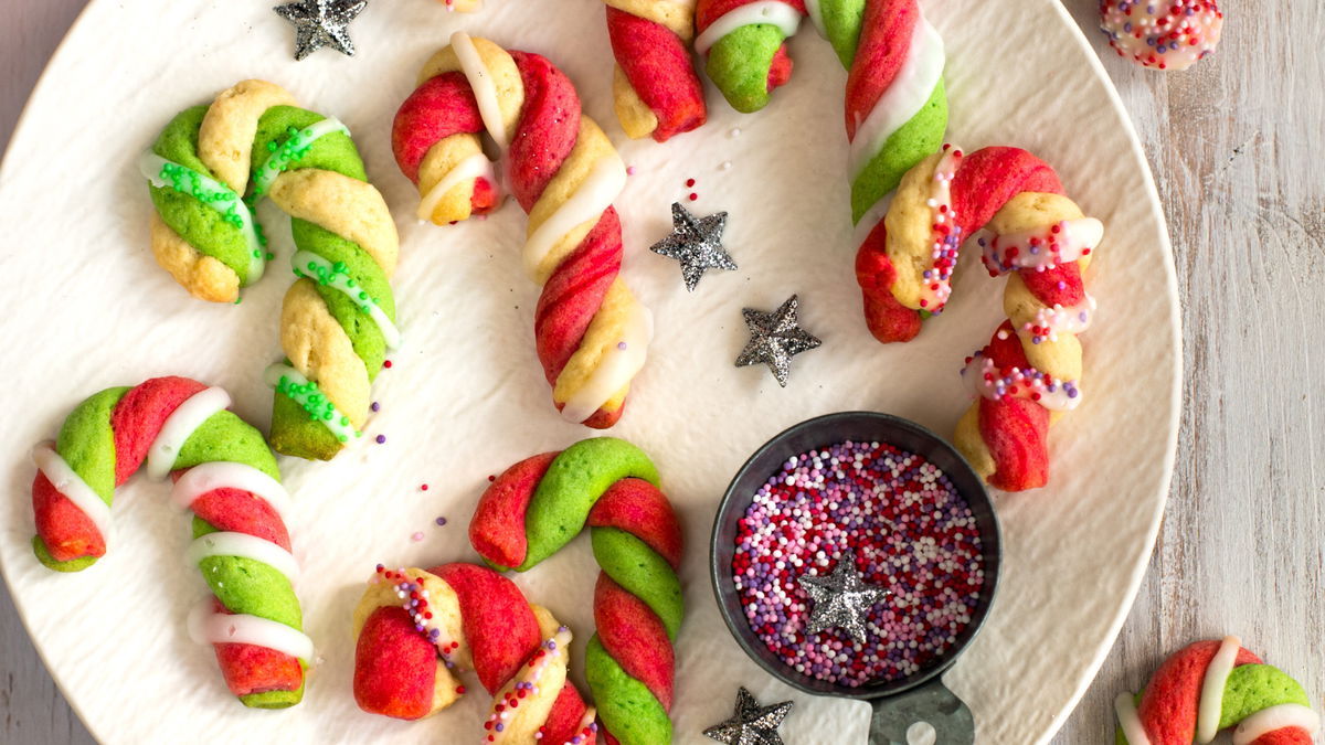 Rezept für Bunte-Zuckerstangen-Plätzchen