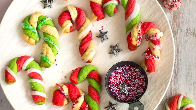 Rezept für Bunte-Zuckerstangen-Plätzchen