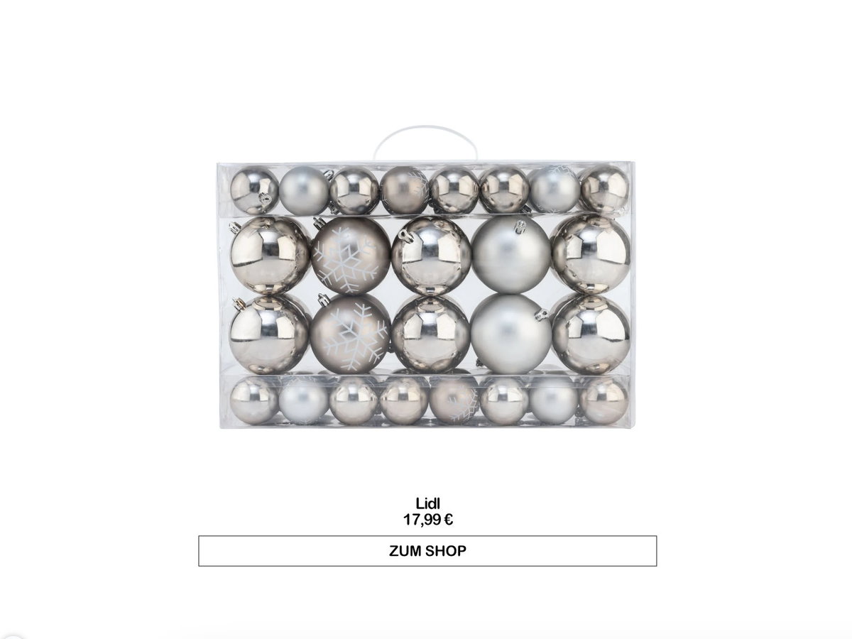 Silber Christbaumschmuck von Lidl