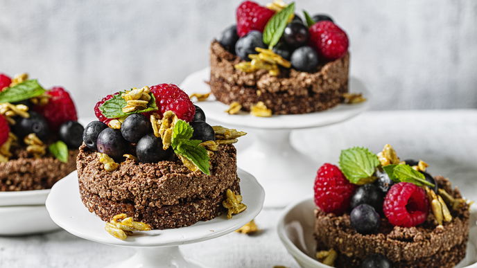 Rezept für veganen No-Bake-Beerenkuchen