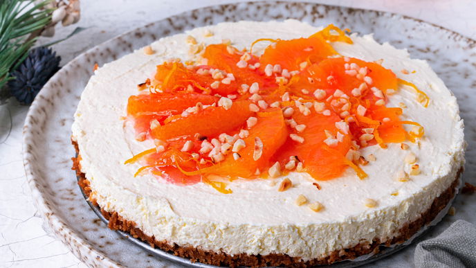 Rezept für fruchtigen Orangen-Cheesecake