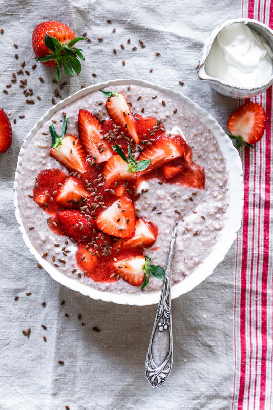 Overnight Oats mit Erdbeeren