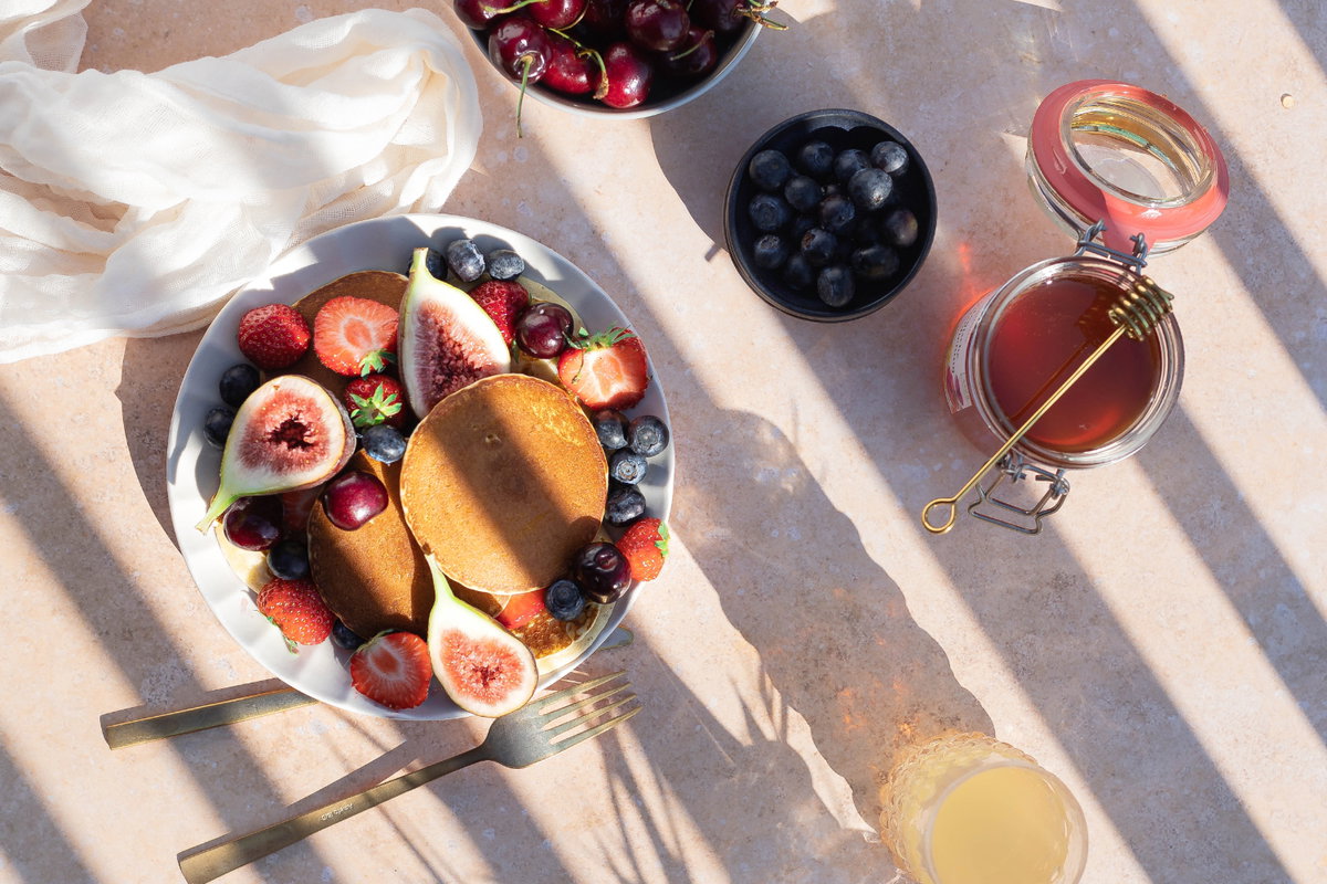 Pfannkuchen mit Obst