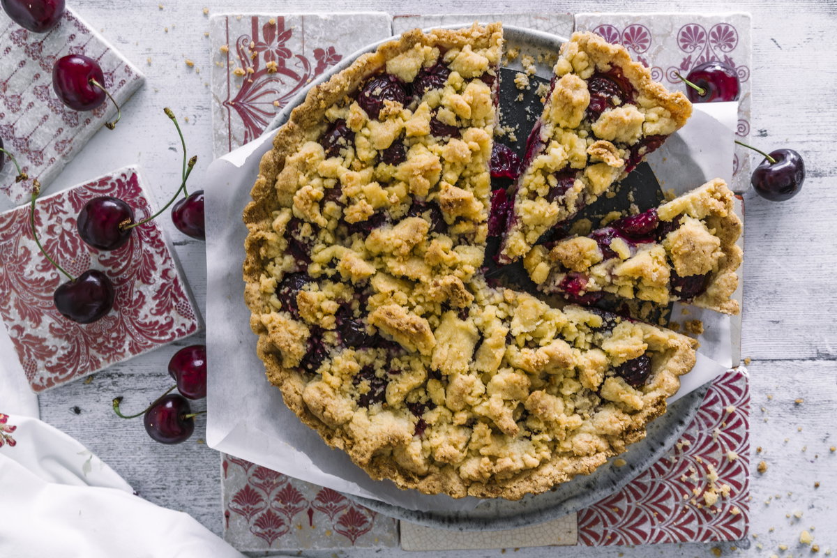 Kirsch-Streuselkuchen mit Kokos