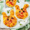 Vegetarisches Rezept für niedliche Pizza-Hasen zu Ostern