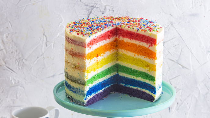 Leckeres Rezept für Regenbogen-Zaubertorte