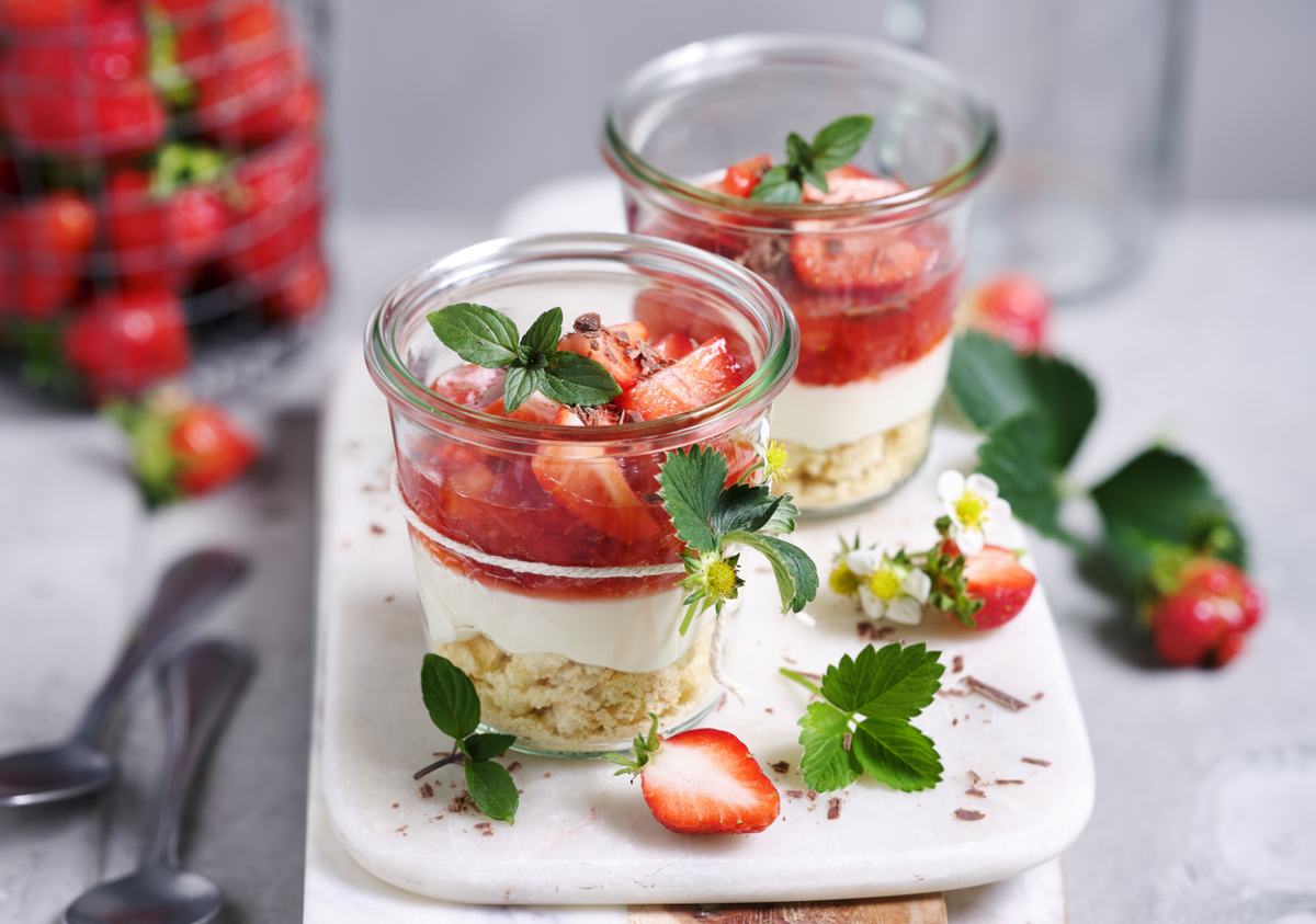 Erdbeer-Cheesecake im Glas