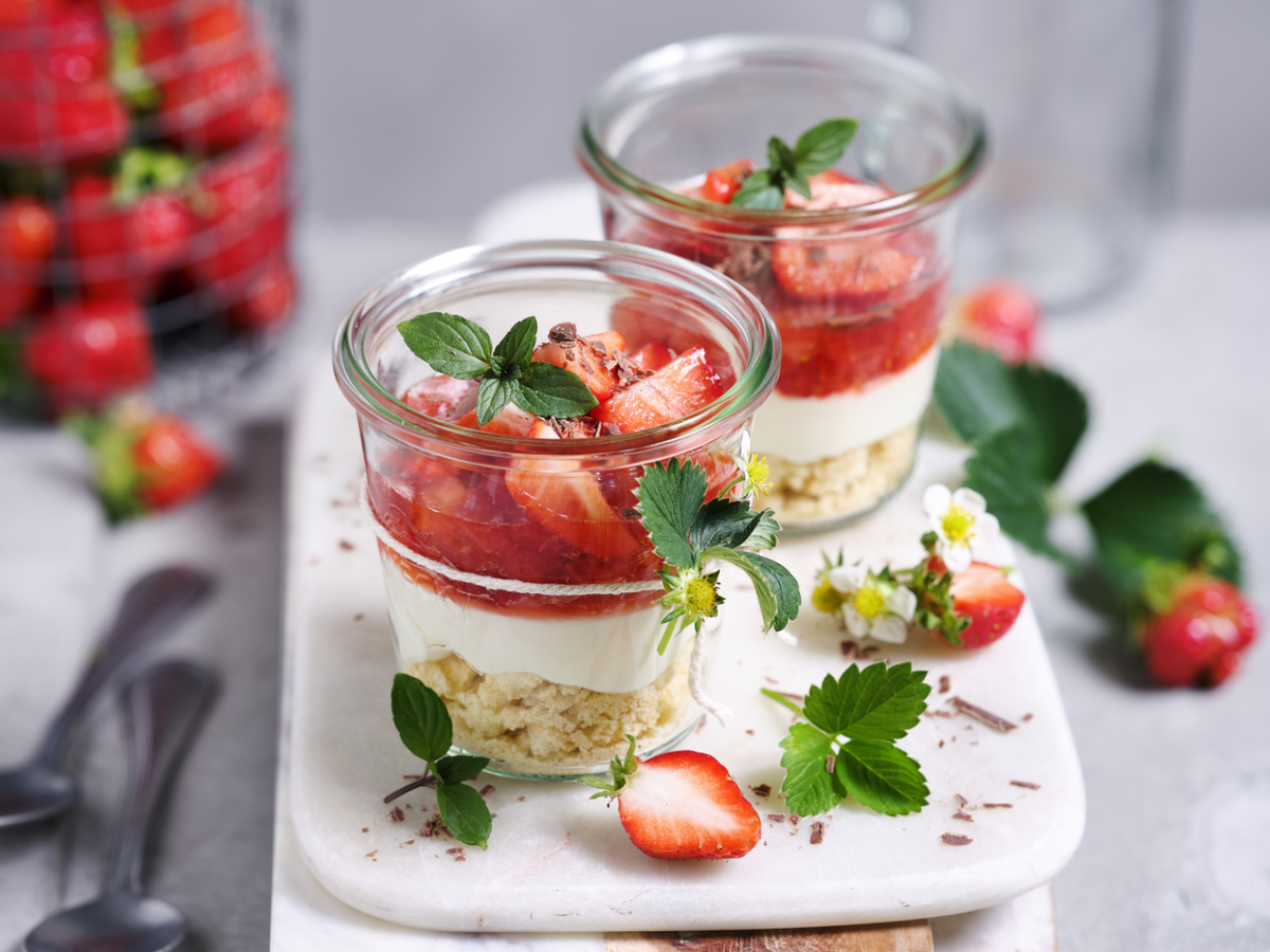 Erdbeer-Cheesecake im Glas