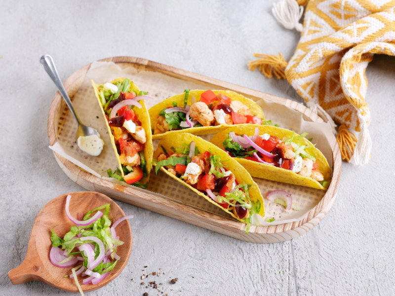 Taco-Shells mit Hähnchen